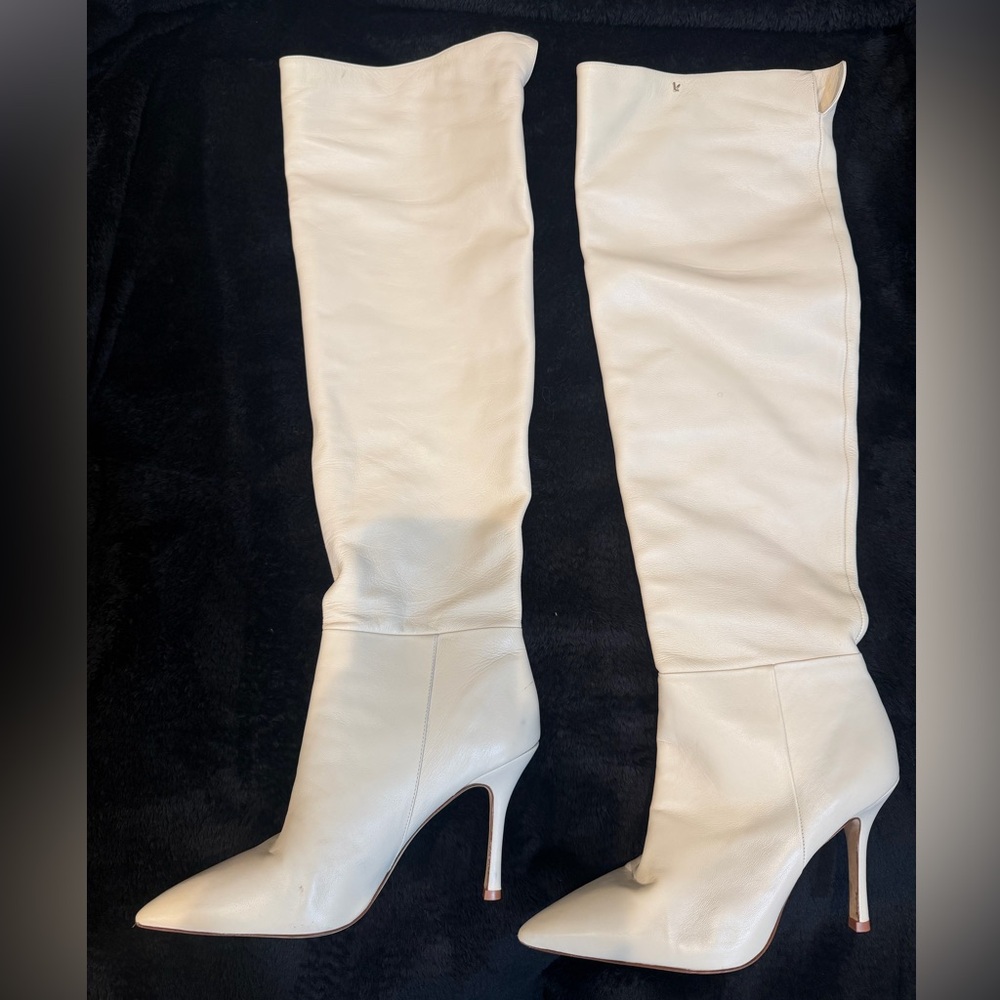 Larroudé Women's Kate Over the Knee Boots-Ivory